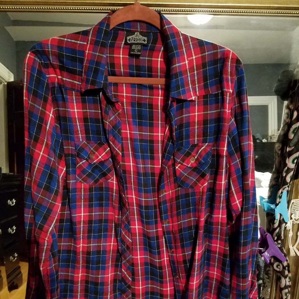 Angie Plaid Flanel Button-Down shirt